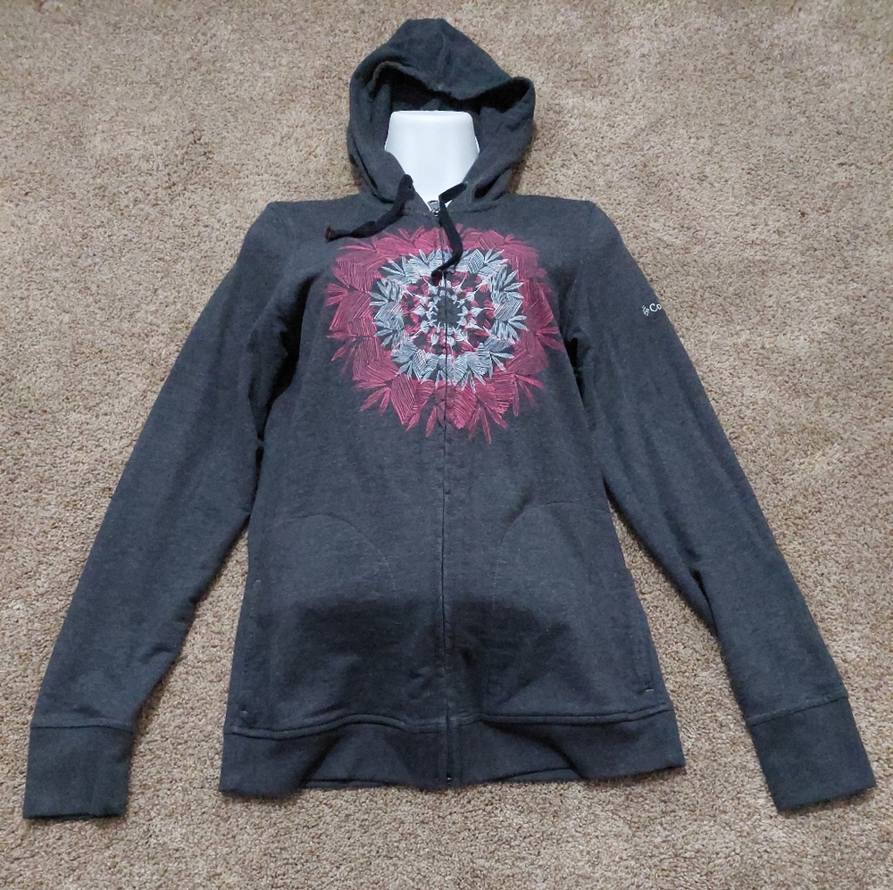 Columbia size small zip up hoodie Grey